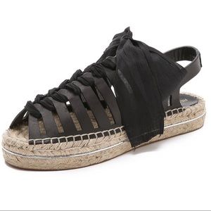 Black Gemma Lace-up Espadrille Sandals
